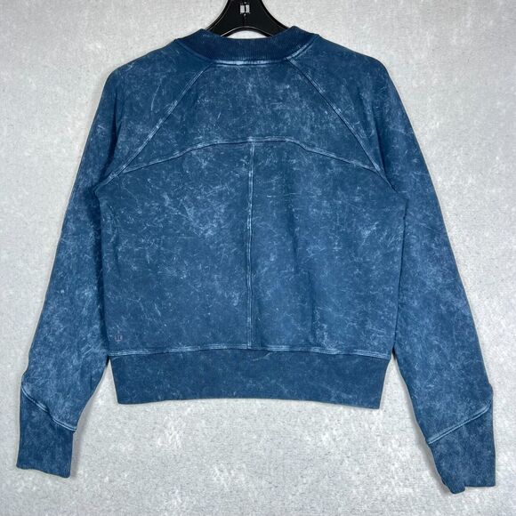 Lululemon Sweatshirt Womens 6 Blue Ready To Roll Crew Dye In Acid Rubber Dye - Picture 1 of 10